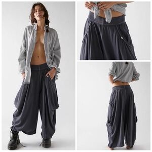 NWOT Free People Summer Slumbers Pants in Asphalt sz M